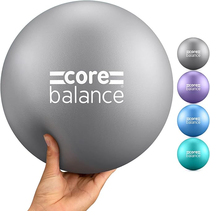 Core Balance 9 Inch Anti Burst Pilates Ball - Mini Exercise Ball for Yoga, Barre, Stretching and Core Stability Workout
