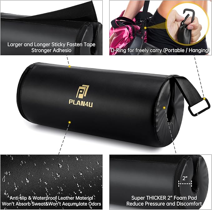 Barbell Pad for Bench Press Hip Thrust Weightlifting, Upgraded Board Press with 2 inches Non-Slip Thickness Leather Foam Pad Fits Standard Olympic Bars for Powerlifting Bench Workout