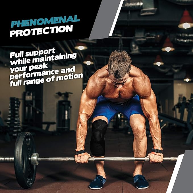 POWERLIX Leg Sleeve - Best Knee Brace for Leg Pain for Men & Women Knee Support for Running, Basketball, Volleyball, Weightlifting, Gym, Workout, Sports Please Check Sizing Chart