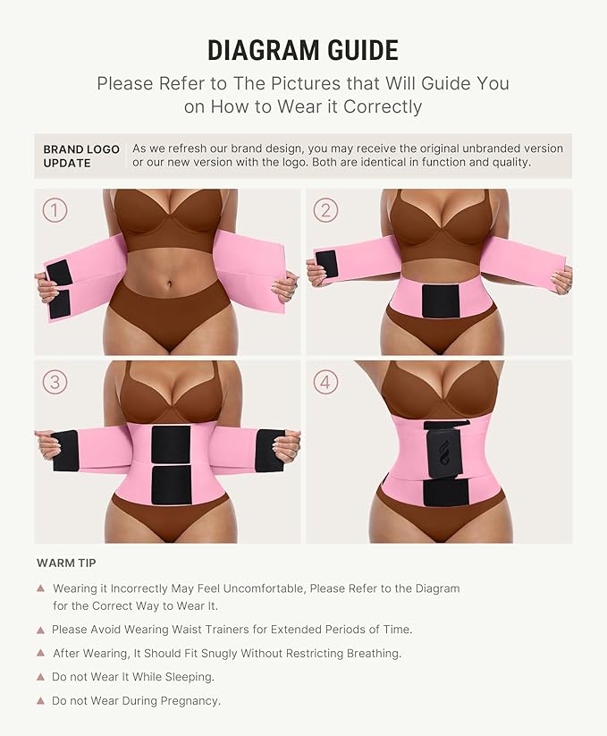 FeelinGirl Waist Trainer Belt Waist Cincher Trimmer Ab Belt Tummy Control Body Shaper with Triple Wrap Women and Men