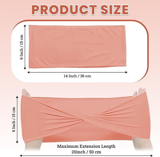MDS Pack of 50 Spandex Chair Sashes Bows Elastic Stretch Dining Chair Bands Ties Without Slider Buckle Universal fits for Wedding Baby Shower Birthday Party Banquet Event Decoration - Coral Peach