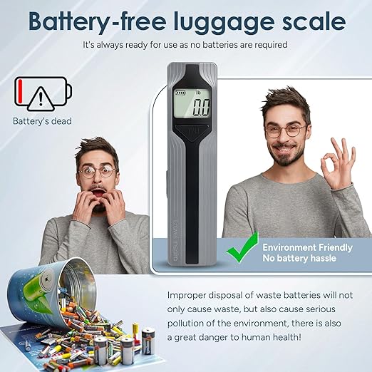 travel inspira Luggage Scale Battery-Free, Travel Essentials, Portable Handheld Suitcase Weight Scale for for Travel Accessories, 110lbs/50kg