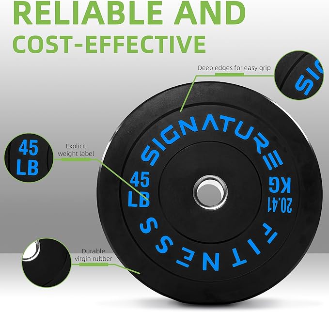 Fitvids Olympic Bumper Plates Set, 2" Weight Plates for Strength Training & Weightlifting, Paris or Set or Set with Barbell, Multiple Options