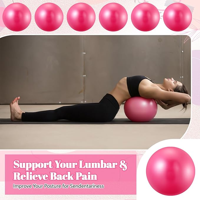 Sotiff 20 Pcs 9 Inch Pilates Ball Bulk Exercise Pilates Ball Mini Yoga Balls Therapy Core for Stability Barre Training Stretching Physical Posture Training Gym Workout with Inflation Tube