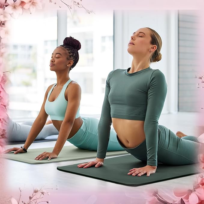 Timgle 6 Pcs 10mm Thick Yoga Mat Bulk 68 x 24 Inches Anti-slip Tear-resistant Exercise Mat Adult Gym Mats for Fitness, Stretching, Workout and Studio, Outdoor Yoga, Pilates