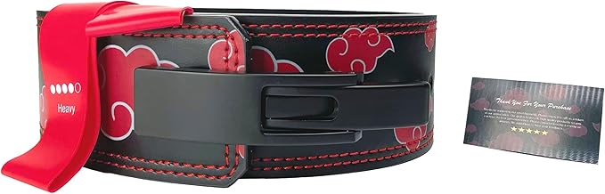 Anime Weight Lifting Lever Belt | 10mm Premium Leather Weightlifting Belt for Powerlifting, Bodybuilding, Deadlift, Squats, Exercise Workout | Heavy Duty Gym Belt Best for Men & Women