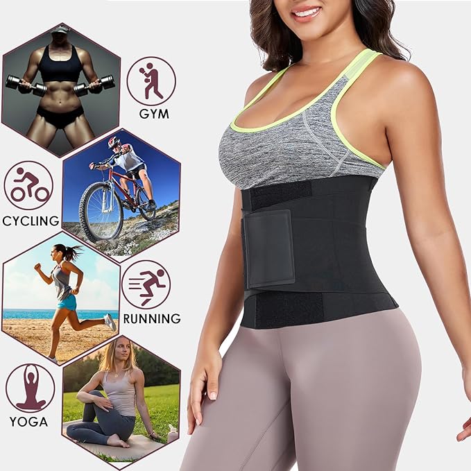 Waist Trainer Belt for Women Belly Fat Waist Cincher Trimmer Ab Belt Tummy Control Body Shaper with Triple Wrap