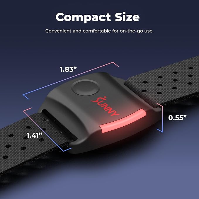 Sunny Health & Fitness Heart Rate Monitor Armband with LED Indicator, Step Counter - HR200