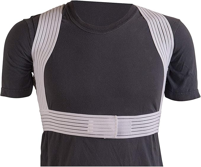 DMI Posture Corrector, Unisex, White, Criss-Cross Foam Bands, Extra Large, 46" to 48" Chest Size