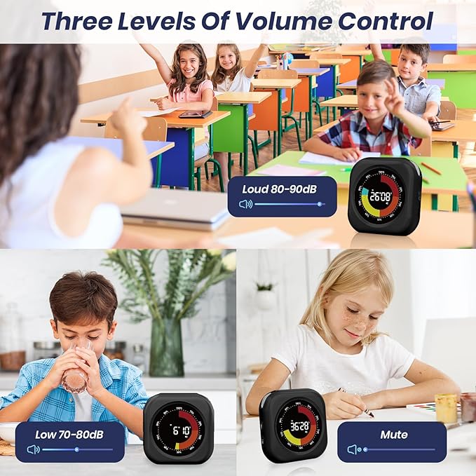 PERSUPER Visual Timer for Kids, 10 Hours Countdown/Up, with Rechargeable, 3 Volume Levels, 3 Brightness Display, and Magnetic, Homeschool Study Tool, Large Digital Timers for Classroom, Kitchen