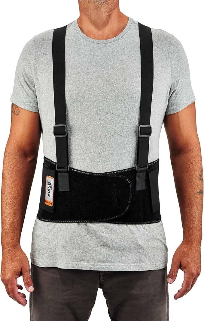 Ergodyne ProFlex 1650 Elastic Back Support Belt, Adjustable, Removeable Straps