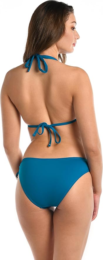 Island Goddess Rouched Halter Bikini Swimsuit Top