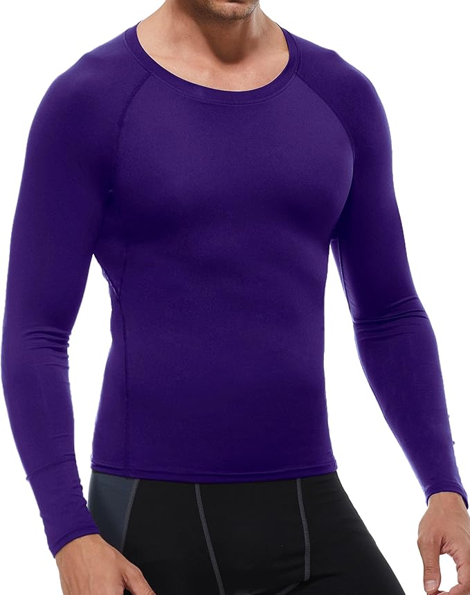SPVISE 1 or 3 Pack Men's Compression Shirts Long Sleeve Workout Gym T-Shirt Running Top Cool Dry Sports Baselayer Undershirts