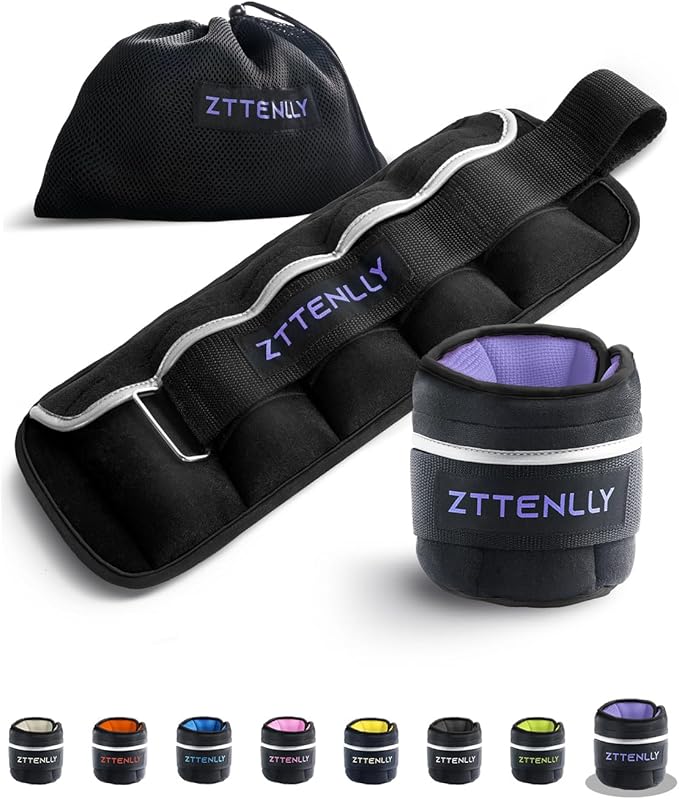 Adjustable Ankle Weights 1-5/10/15/20LBS Pair with Carry Bag - Breathable Fabrics, Reflective Trim - Strength Training Leg Wrist Arm Ankle Walking Weights Sets for Women Men Kids