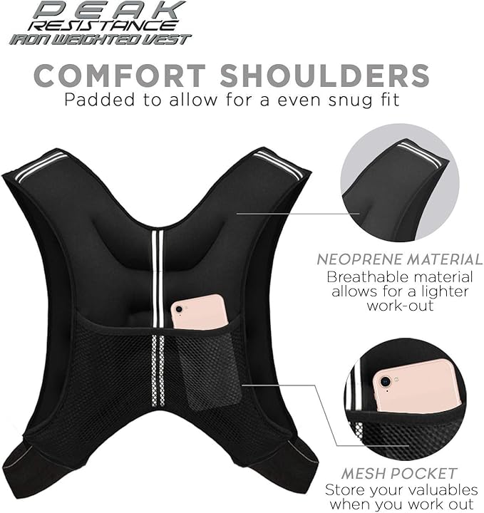 "Aduro Sport Weighted Vest Workout Equipment, 4lbs/6lbs/12lbs/20lbs/25lbs/30lbs Body Weight Vest for Men, Women, Kids"