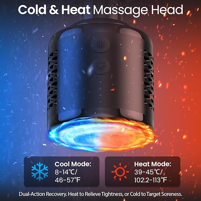 NAPRE 3-in-1 Mini Massage Gun with Heat and Cold,Deep Tissue Back Massage with Detachable Handle for Neck/Body Pain Relief,Portable Handheld Percussion Muscle Massager,Small & Quiet,5 Heads,with Case