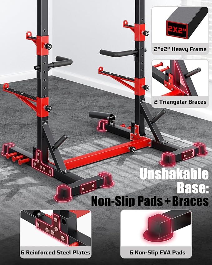 YOLEO Smith Machine & Squat Rack Combo, Multi-Functional Power Racks with Adjustable Width & Pull-Up Bar, Cable Crossover Power Cage, Independent Dual-Pulley System for Home Gym Garage Basement
