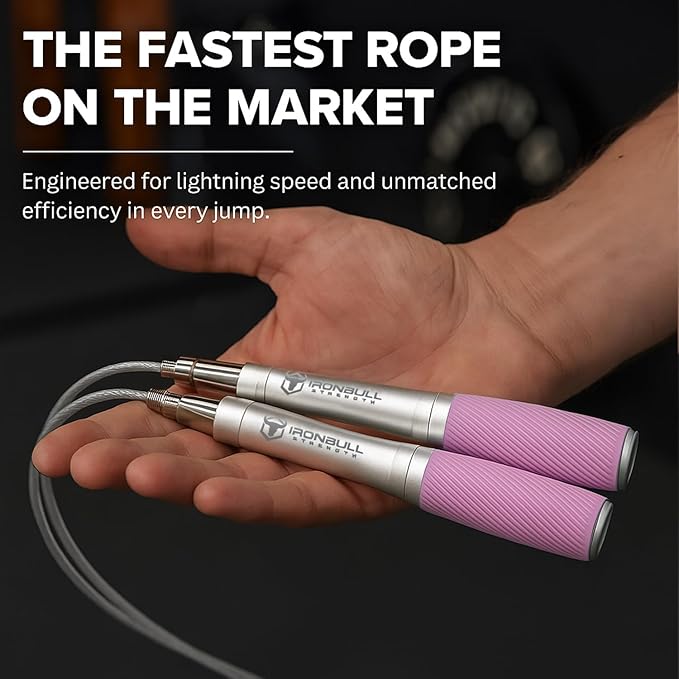 Jump Rope for Men & Women - Ultra-Fast, High Speed Jump Rope - Self-Locking Screw-Free Design with Aluminum Handles and Silicone Textured Grips - Precision Engineered for Maximum Performance - Skipping Rope for Workout Fitness, Cross Training & Home Ex...