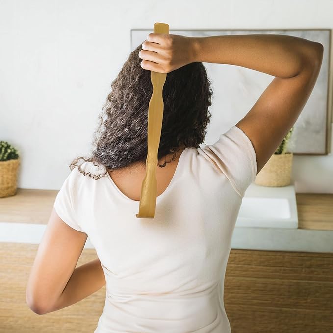 Bamboo 1x Back Scratcher Shoe Horn, 1x Smooth Ball, 1x Back Scratcher Bonger, 1x Travel Size - 4 Total Units