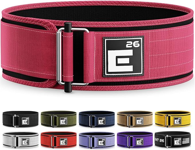 Element 26 Self-Locking Weight Lifting Belt - Premium Weightlifting Belt for Serious Functional Fitness and Olympic Lifting Athletes - Lifting Support for Men and Women - Deadlift Training Belt