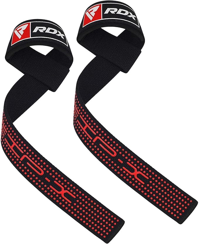 RDX Lifting Straps for Weightlifting –100% Cotton Heavy Duty Gym Wrist Strap with 5MM Neoprene Padding, 60CM Anti-Slip Hand Grip Wraps for Deadlifts Powerlifting Workouts Strength Training, Men Women