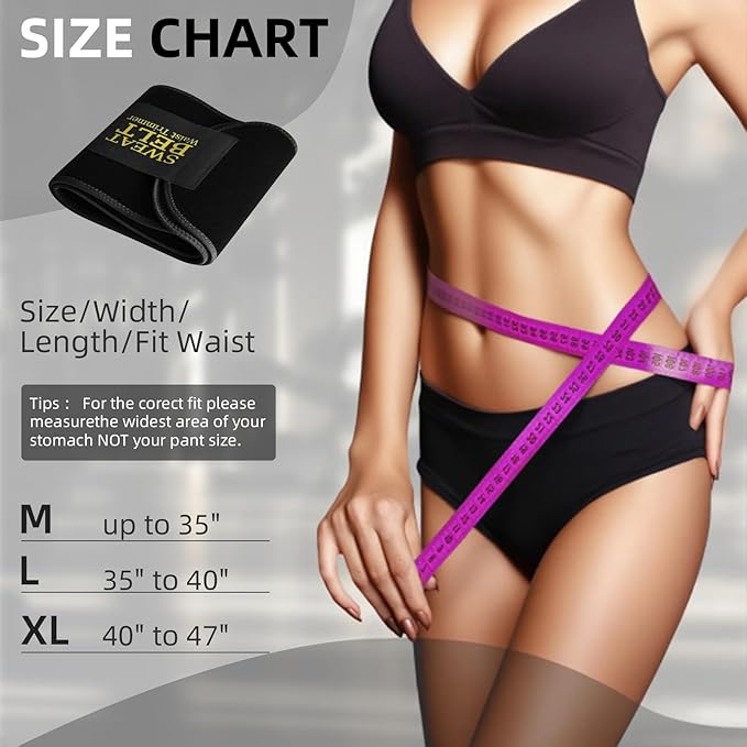 AMZBOSS Waist Trainer for Women Lower Belly Fat, Waist Sweat Band for Women, Belly Band Sweat Belt, Stomach Wrap, Body Shaper