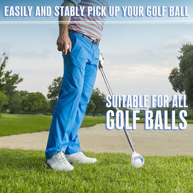 CHAMPKEY Upgraded Auto-Locking Golf Ball Retriever Performance Version - Thicken Telescopic Shaft Golf Ball Picker - High Durability and Stability Golf Retriever