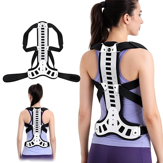 Adjustable Spine Posture Corrector for Back Support,2026 New Full Scoliosis Back Brace Posture Corrector for Kyphosis and Vertebral Compression Fracture Men and Women (Black, Medium)