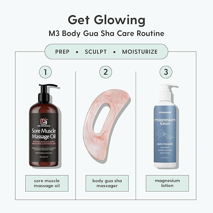 Large Body Gua Sha Tool for Lymphatic Drainage, Cellulite, Sculpting and Sore Muscles, Grip-Friendly with Smooth Resin & Ergonomic Design for Jawline, Neck, Thighs and Stomach by M3 - Pink