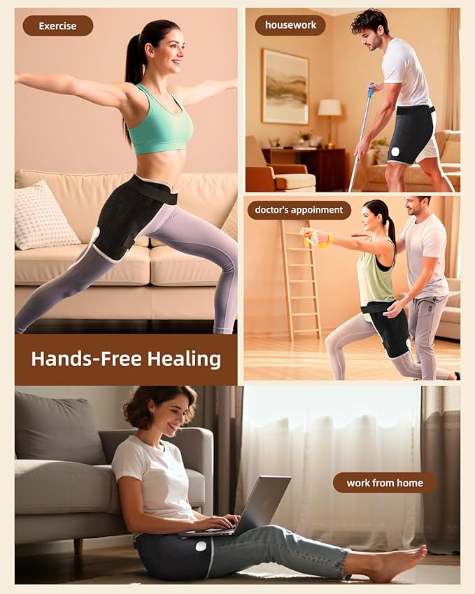Graphene Hip Heat Therapy Wrap, Targeted Heating Pad for Hips, Lower Back & Thighs, Electric Thermal Support with Adjustable Straps & 3 Heat Settings, 18.5" x 16"