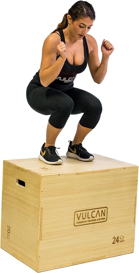 VULCAN 3-in-1 Wooden Plyo Box – Durable Ashwood Plyometric Jump Box for Home Gym and Commercial Training | Safe, Stable & Versatile for Box Jumps, Step-Ups, HIIT and Cross-Training Workouts