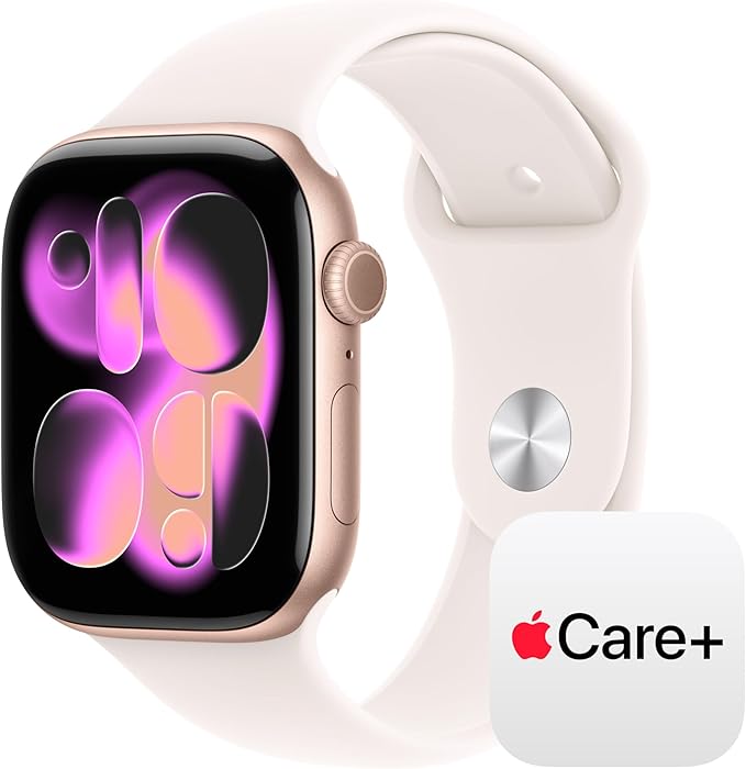 Apple Watch Series 11 [GPS + Cellular 46mm] Smartwatch with Rose Gold Aluminium Case with Light Blush Sport Band - M/L. Sleep Score, Fitness Tracker, Health Monitoring with AppleCare+ (2 Years)