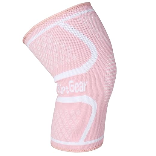 RiptGear Knee Compression Sleeve Women - Knee Support and Compression Knee Brace for Women Working Out For Pain, Running (Medium, Pink (1 Pack))