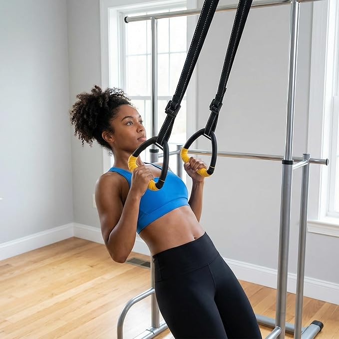 Adult Rings, Fitness Rings Equipment, Pull-up Rings, Adult Home Fitness Rings no-Punch bar Lanyard for Training Workouts