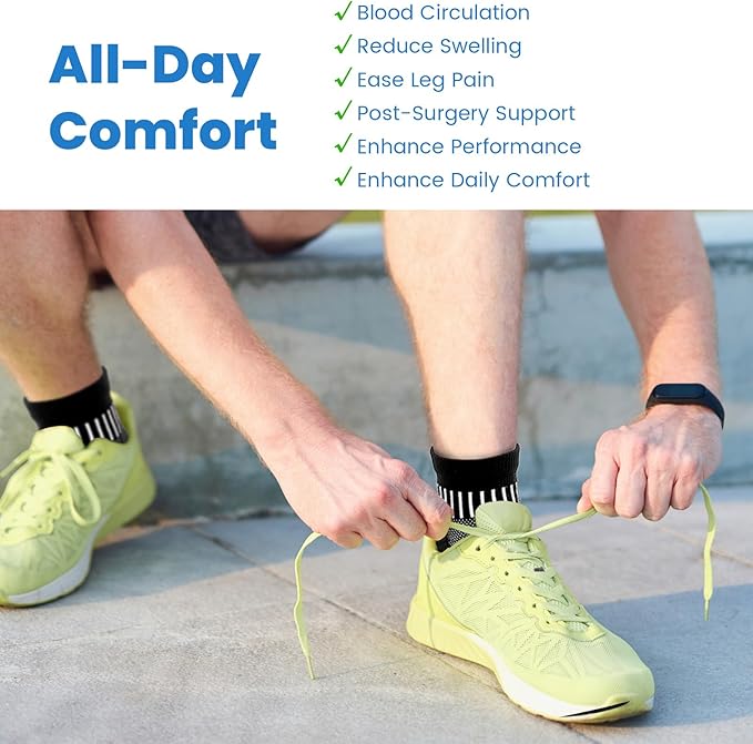 IRAMY Ankle Compression Socks for Men Women Cushioned Running Athletic Socks Plantar Fasciitis Relief 2/4/6 Pairs