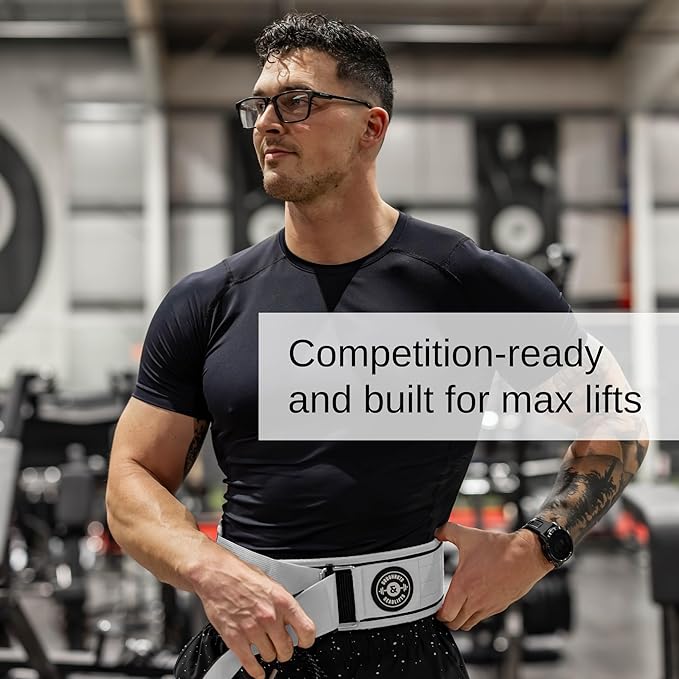 Weight Lifting Belt for Squats, Weightlifting Belt for Deadlifts - 4in Back Support for Bodybuilding | Powerlifting, Locking Metal Buckle, Weight Lifting Belts for Men - Quick Locking