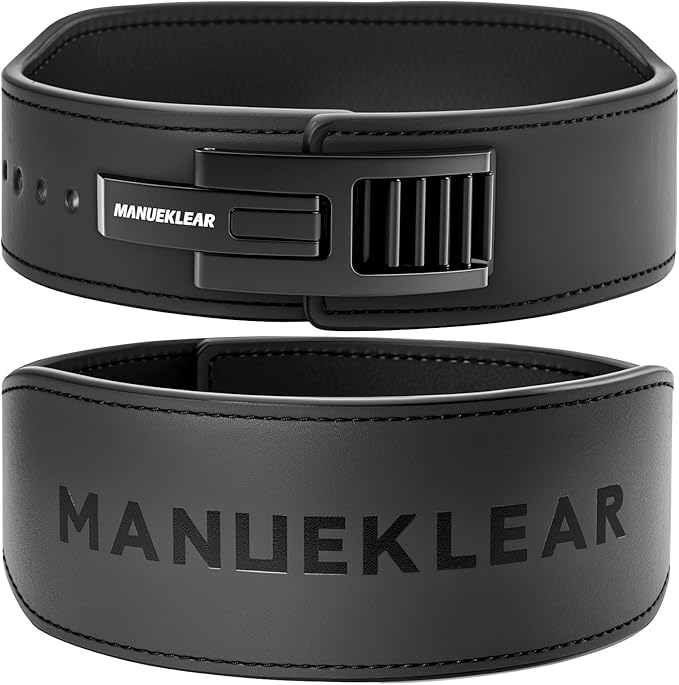 MANUEKLEAR Tapered Lever Weight Lifting Belt, 10MM Quick Locking Lever Belt Weightlifting Men, Lifting Belt Lever for Powerlifting & Deadlifts