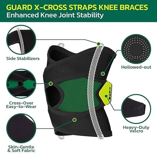 aoFIT Knee Brace for Men Women Knee Pain Meniscus Tear Arthritis Patella Dislocation Best Osteoarthritis Adjustable Compression with Memory Stabilizers for ACL MCL Breathable for Injury Recovery XL