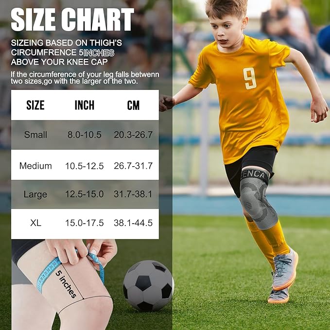 NEENCA Kids Knee Brace Sleeve, Youth Knee Compression Sleeve for Children - Boys & Girls. Child Knee Support with Patella Gel Pad & Side Stabilizers for Knee Pain, Sports, Outdoor - FSA/HSA Approved