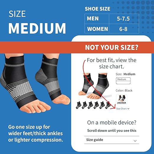 6 Pairs Plantar Fasciitis Socks for Men & Women, Ankle Brace Compression Socks with Arch Support for Achilles Tendonitis, Heel Pain, Swelling & Arthritis Relief, Black, Nude, Navy, Medium