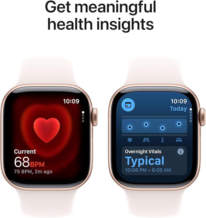 Apple Watch Series 11 [GPS + Cellular 42mm] Smartwatch with Rose Gold Aluminium Case with Light Blush Sport Band - S/M. Sleep Score, Fitness Tracker, Health Monitoring with AppleCare+ (2 Years)