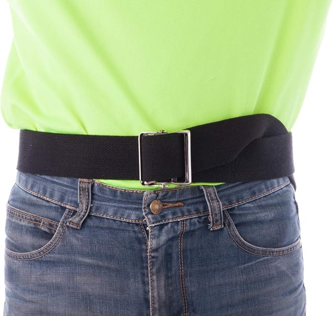 COW&COW Transfer and Gait Belt with Metal Buckle - Transfer Walking and Standing Assist Aid for Caregiver Nurse Therapist 2 inches (Black, 40“) Extra Small Size for Children's use