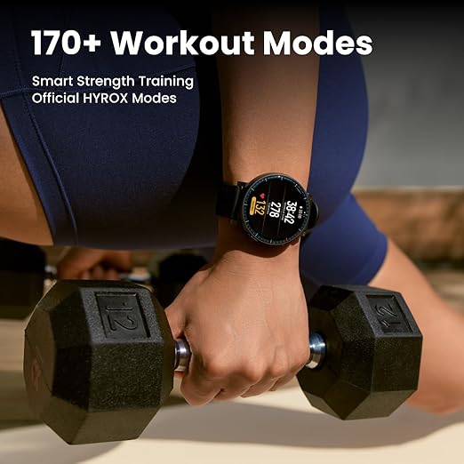 Amazfit Active Max Smart Watch 1.5" AMOLED Display, 25-Day Battery, Offline Maps, GPS, 4GB Storage, 170+ Sport Modes, 5 ATM Water Resistant, Heart Rate & Sleep Fitness Tracker for Android & iPhone