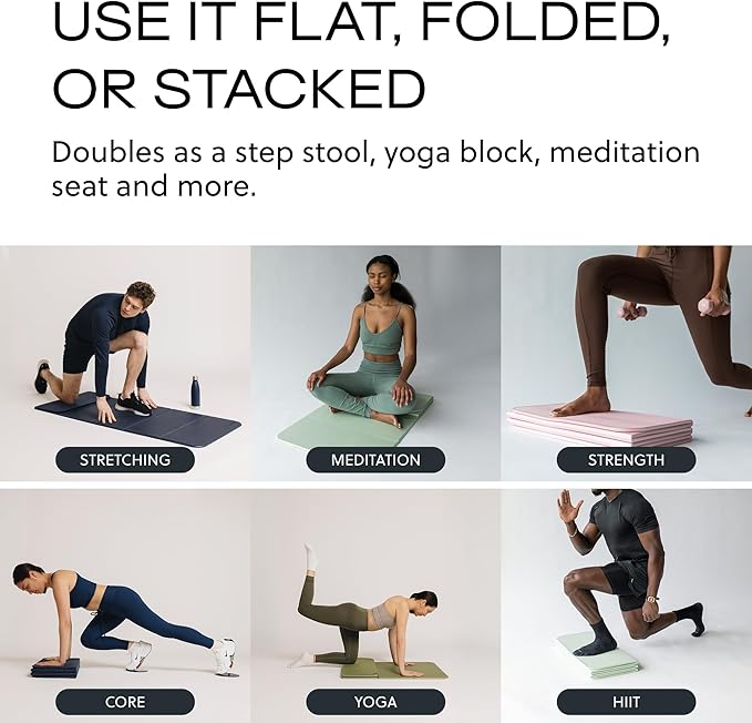 Stakt The Original Foldable Yoga Mat, Premium Foldable Exercise & Workout Mat with Non-Slip Surface, Lightweight Portable for Studio or Home Use, As Seen on Shark Tank