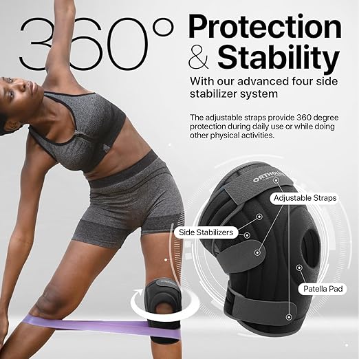 Knee Brace for Women and Men – Knee Compression Sleeve for Meniscus Tear, ACL, Arthritis Pain Relief, Patella Pad & Side Stabilizers – Please Check How To Size Video (Gray, X-Large)