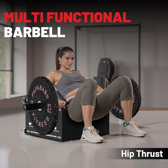 PAPABABE Olympic Barbell, 4ft/5ft/6ft/6.5ft Straight Barbell for Strength Training and Technique Adjusting, 2 inch Womens Olympic Bar with Moderate Knurling For Bench Press, Squats Curls Deadlifts Weightlifting