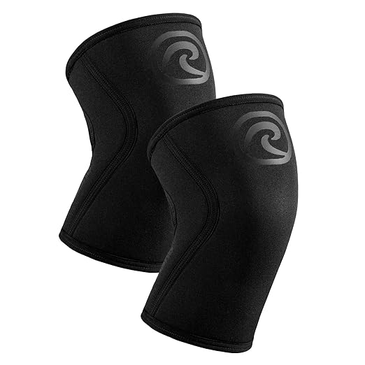 Rehband RX Knee Support for Strength Training & Fitness - 7mm Neoprene Knee Sleeve, Flexible & Non-Slip, Knee Sleeve for Men & Women, Colour:Carbon/Black - 1 Pair, Size:X-Small