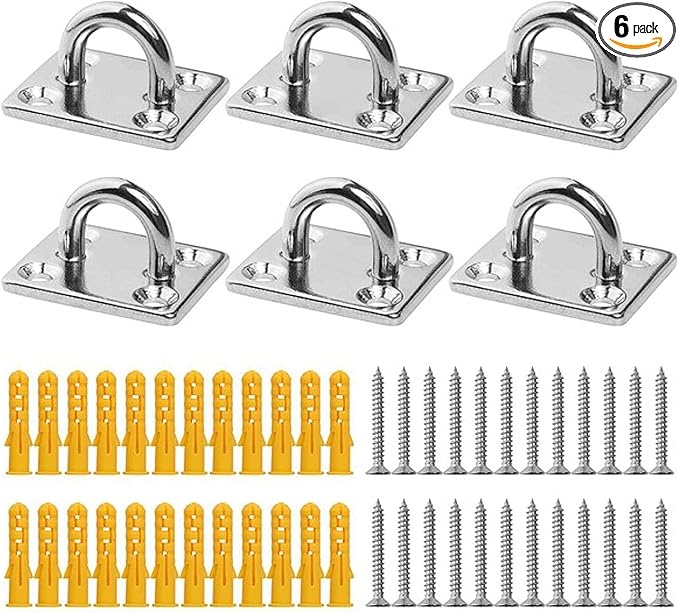 Wall Ceiling Mount Bracket Hooks for Suspension Band Trainers, Battle Ropes, Body Weight Strength Training Sets, Aerial Yoga Swing Hammock Resistance Bands, Boxing Equipment.