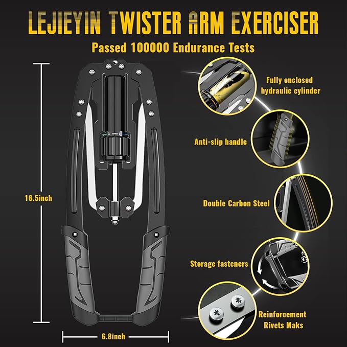 LEJIEYIN Twister Arm Exerciser - Adjustable 22-440lbs Hydraulic Power/Home Chest Expander/Shoulder Muscle Training Fitness Equipment/Arm Enhanced Exercise Strengthener