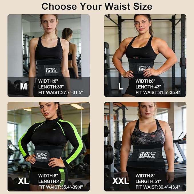 LKV Waist Trainer for Women, Waist Sweat Band, Slimming Waist Trimmer, Stomach Wrap, Body Shaper for Women